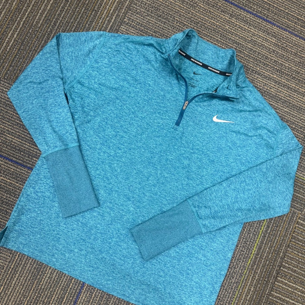 Nike Pacer 1/4 Zip Running Top Womens Large Teal Excellent Dri-FIT‎ AA4631-404
